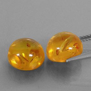 Gemas de ámbar naranja natural de  ct, transparente, transparente / translúcido
