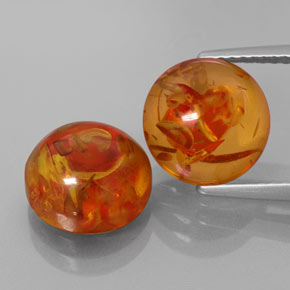 Gemas de ámbar naranja natural de  ct, transparente, transparente / translúcido