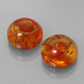 Gemas de ámbar naranja natural de  ct, transparente, transparente / translúcido