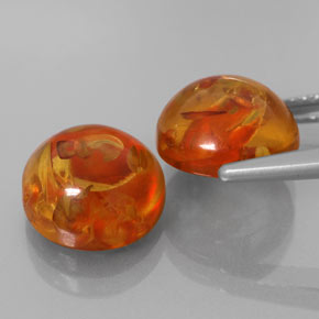 Gemas de ámbar naranja natural de  ct, transparente, transparente / translúcido