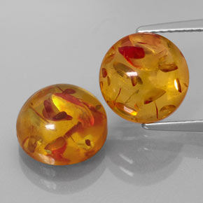 Gemas de ámbar naranja natural de  ct, transparente, transparente / translúcido