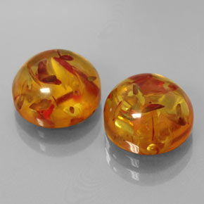 Gemas de ámbar naranja natural de  ct, transparente, transparente / translúcido