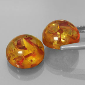 Gemas de ámbar naranja natural de  ct, transparente, transparente / translúcido