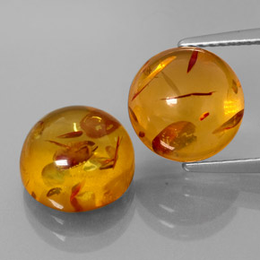 Gemas de ámbar naranja natural de  ct, transparente, transparente / translúcido
