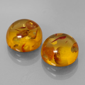 Gemas de ámbar naranja natural de  ct, transparente, transparente / translúcido