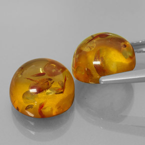 Gemas de ámbar naranja natural de  ct, transparente, transparente / translúcido