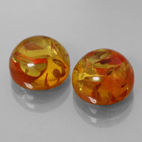 Gemas de ámbar naranja natural de  ct, transparente, transparente / translúcido