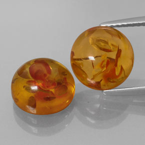 Gemas de ámbar naranja natural de  ct, transparente, transparente / translúcido