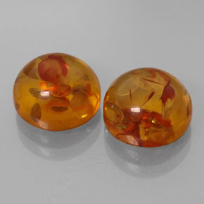 Gemas de ámbar naranja natural de  ct, transparente, transparente / translúcido