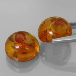Gemas de ámbar naranja natural de  ct, transparente, transparente / translúcido