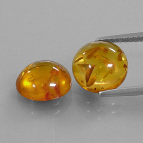 Gemas de ámbar naranja natural de  ct, transparente, transparente / translúcido