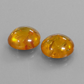 Gemas de ámbar naranja natural de  ct, transparente, transparente / translúcido