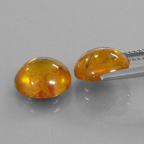 Gemas de ámbar naranja natural de  ct, transparente, transparente / translúcido