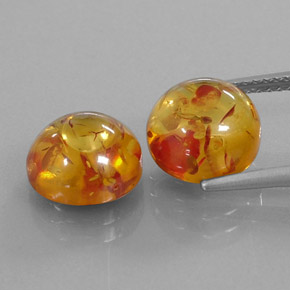 Gemas de ámbar naranja natural de  ct, transparente, transparente / translúcido