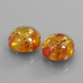Gemas de ámbar naranja natural de  ct, transparente, transparente / translúcido