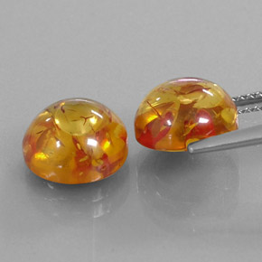 Gemas de ámbar naranja natural de  ct, transparente, transparente / translúcido