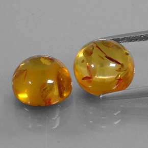 Gemas de ámbar naranja natural de  ct, transparente, transparente / translúcido