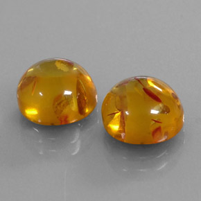 Gemas de ámbar naranja natural de  ct, transparente, transparente / translúcido