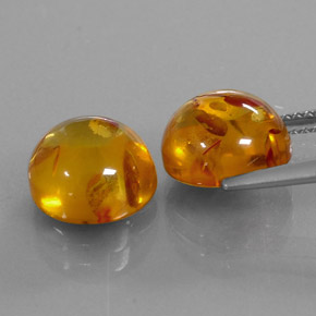 Gemas de ámbar naranja natural de  ct, transparente, transparente / translúcido