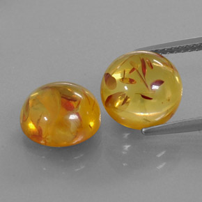 Gemas de ámbar naranja natural de  ct, transparente, transparente / translúcido