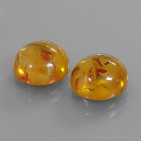 Gemas de ámbar naranja natural de  ct, transparente, transparente / translúcido