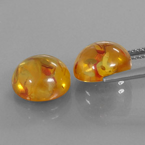 Gemas de ámbar naranja natural de  ct, transparente, transparente / translúcido
