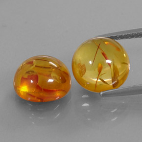 Gemas de ámbar naranja natural de  ct, transparente, transparente / translúcido