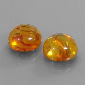 Gemas de ámbar naranja natural de  ct, transparente, transparente / translúcido