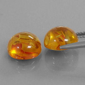 Gemas de ámbar naranja natural de  ct, transparente, transparente / translúcido