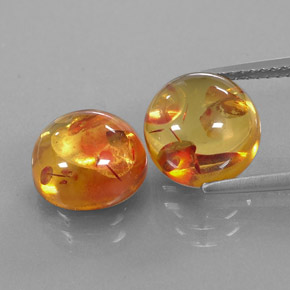 Gemas de ámbar naranja natural de  ct, transparente, transparente / translúcido