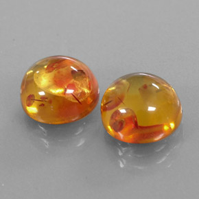 Gemas de ámbar naranja natural de  ct, transparente, transparente / translúcido