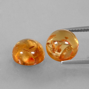 Gemas de ámbar naranja natural de  ct, transparente, transparente / translúcido