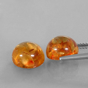 Gemas de ámbar naranja natural de  ct, transparente, transparente / translúcido