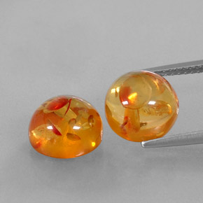 Gemas de ámbar naranja natural de  ct, transparente, transparente / translúcido