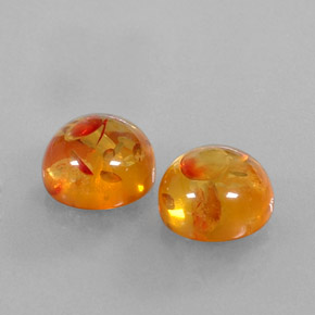 Gemas de ámbar naranja natural de  ct, transparente, transparente / translúcido