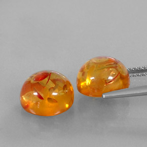 Gemas de ámbar naranja natural de  ct, transparente, transparente / translúcido