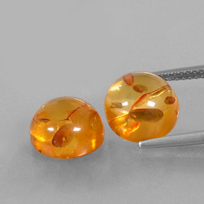 Gemas de ámbar naranja natural de  ct, transparente, transparente / translúcido