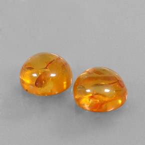 Gemas de ámbar naranja natural de  ct, transparente, transparente / translúcido