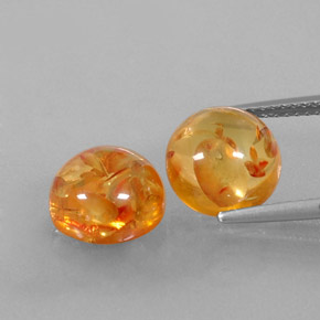 Gemas de ámbar naranja natural de  ct, transparente, transparente / translúcido