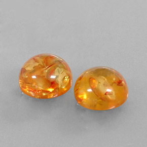 Gemas de ámbar naranja natural de  ct, transparente, transparente / translúcido