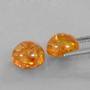 Gemas de ámbar naranja natural de  ct, transparente, transparente / translúcido