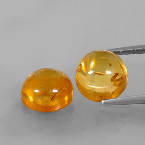 Gemas de ámbar naranja natural de  ct, transparente, transparente / translúcido