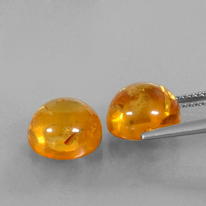 Gemas de ámbar naranja natural de  ct, transparente, transparente / translúcido