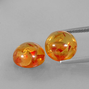 Gemas de ámbar naranja natural de  ct, transparente, transparente / translúcido