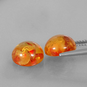 Gemas de ámbar naranja natural de  ct, transparente, transparente / translúcido
