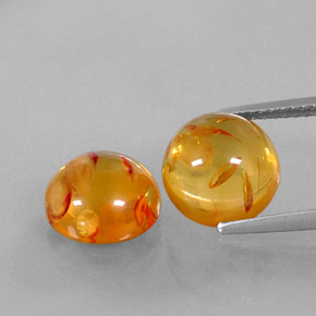 Gemas de ámbar naranja natural de  ct, transparente, transparente / translúcido