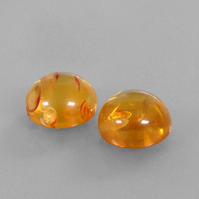 Gemas de ámbar naranja natural de  ct, transparente, transparente / translúcido