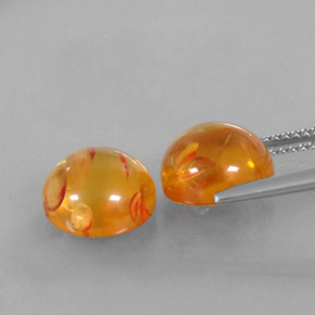 Gemas de ámbar naranja natural de  ct, transparente, transparente / translúcido