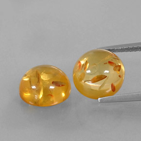 Gemas de ámbar naranja natural de  ct, transparente, transparente / translúcido