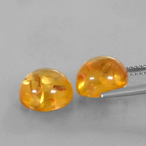 Gemas de ámbar naranja natural de  ct, transparente, transparente / translúcido